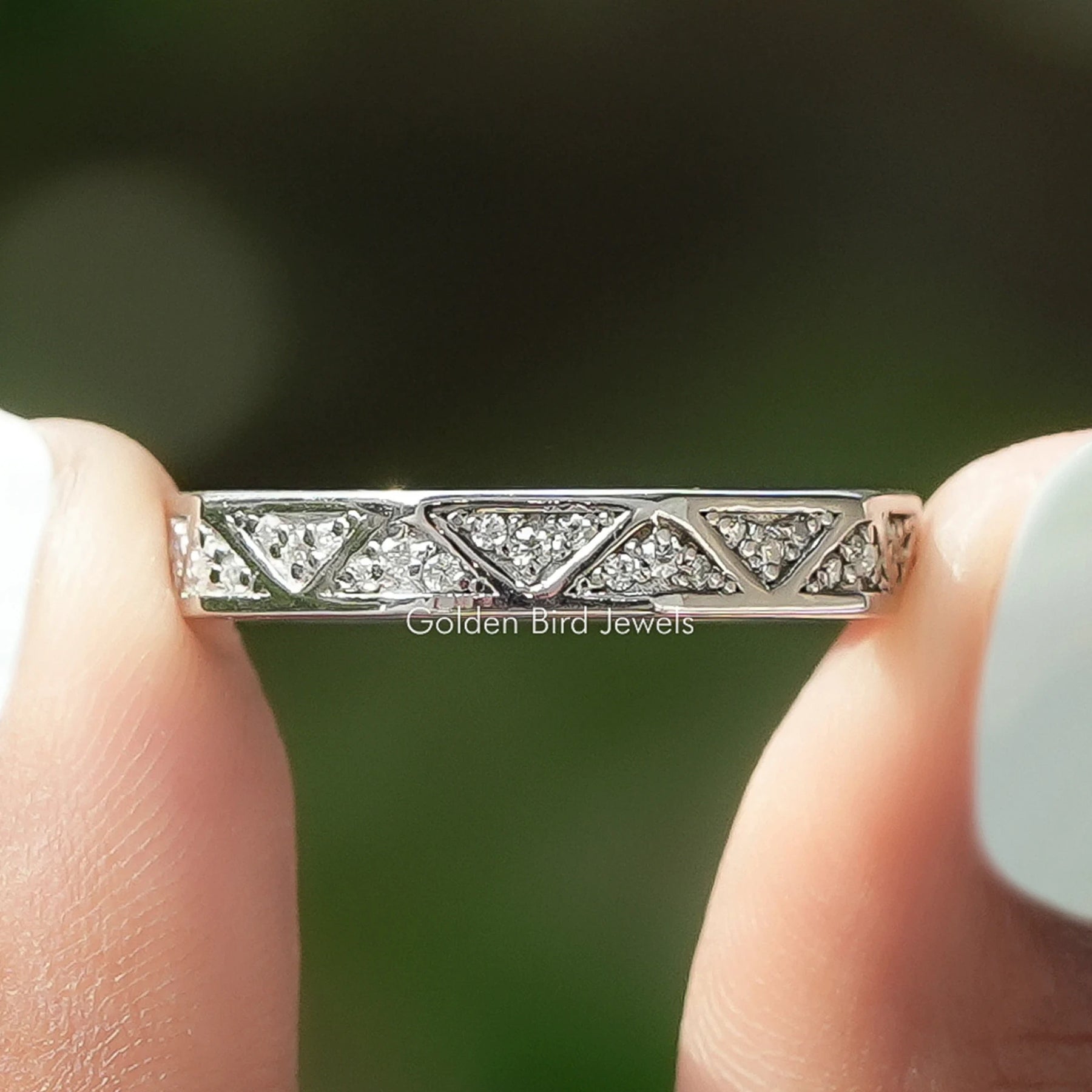 Round Moissanite Full Eternity Wedding Band
