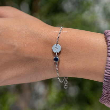 Alphabet Initial Letter Gemstone Bracelet