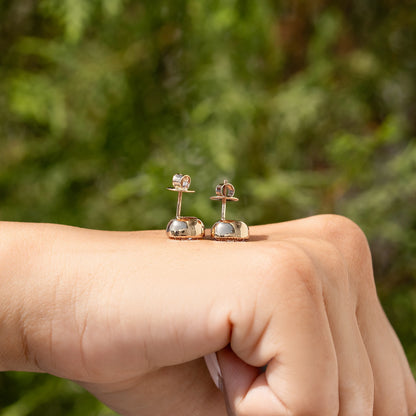 Old Mine Cushion Lab Diamond Milgrain Bezel Studs