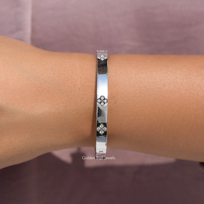 Floral Lab Grown Diamond Flush Set Bangel