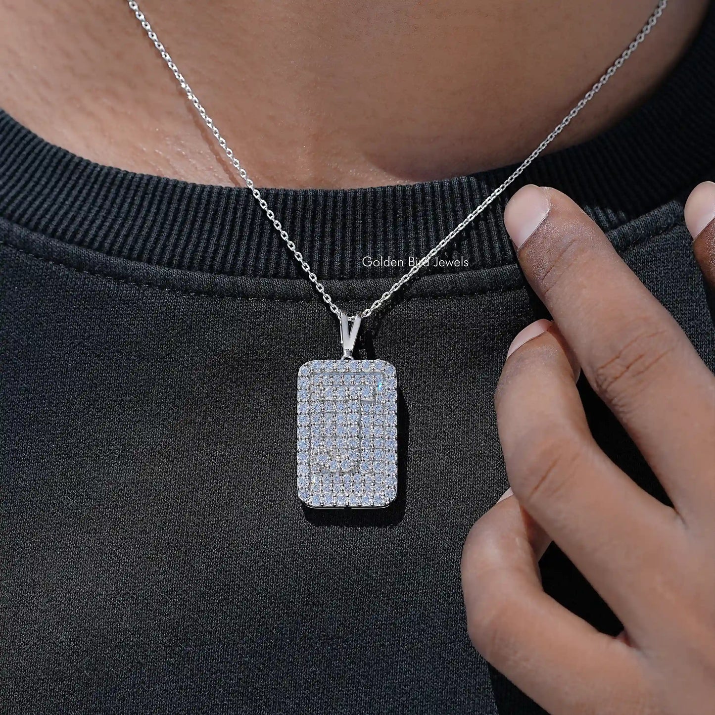 Round Cut Lab Diamond Custom Letter Pendant