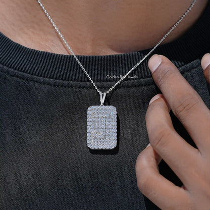 Round Cut Lab Diamond Custom Letter Pendant