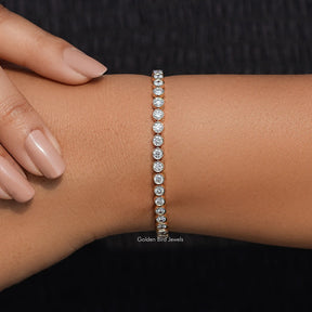 Bezel Set Round Cut Lab Diamond Bracelet
