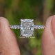 Lab Diamond Cushion Hidden Halo Engagement Ring