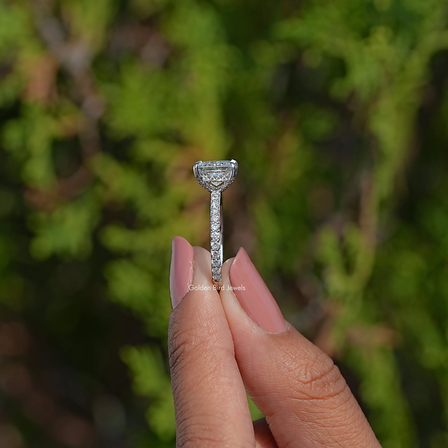 Princess Cut Lab Diamond Engagement Ring