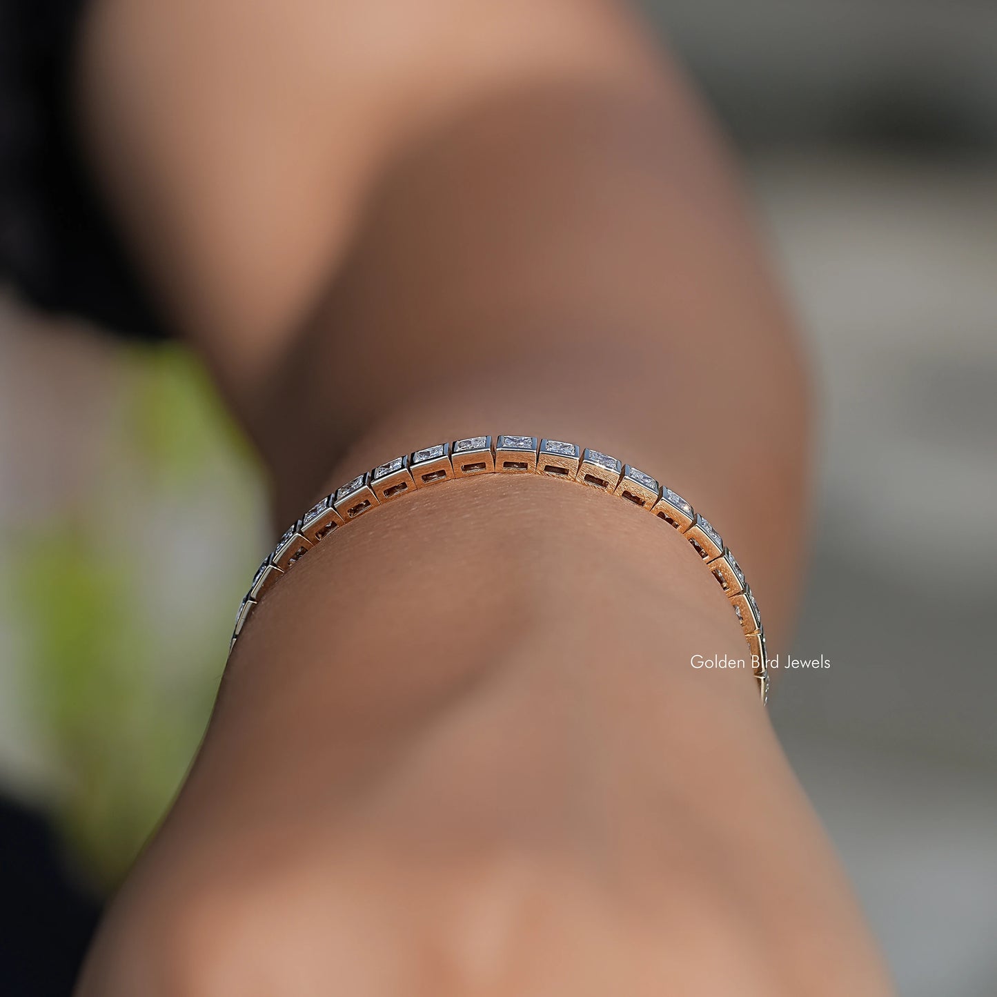 Side View Of Diamond Tennis Bracelet

