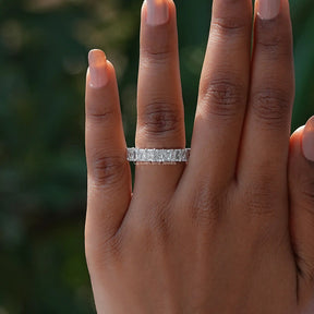 View of Radiant Cut Diamond Eternity Band In White Gold