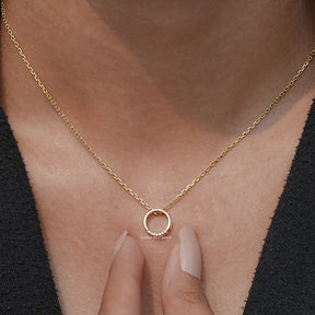 View Lab Grown Diamond Open Circle Pendant of Women's