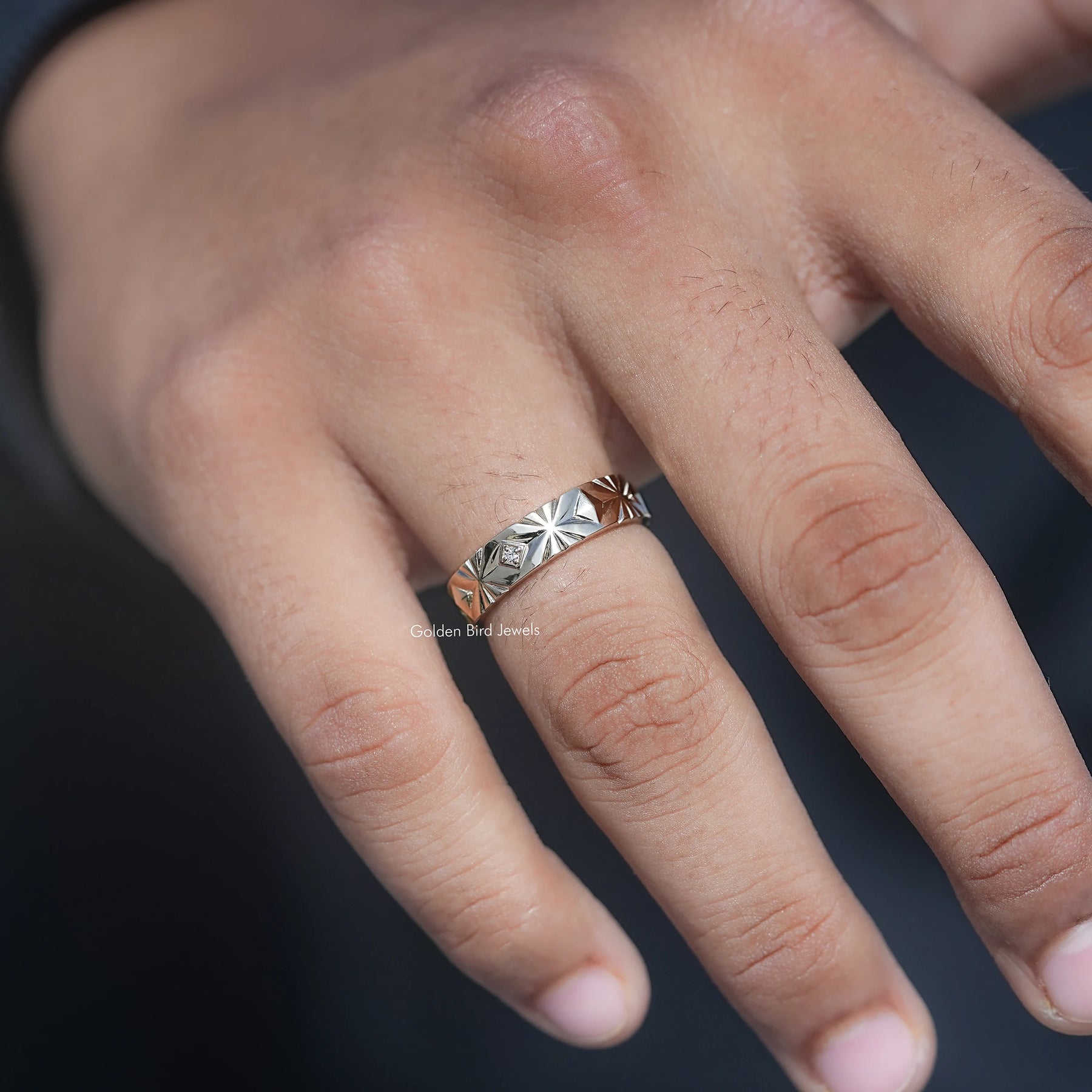 Round Shaped Lab Diamond Men's Band