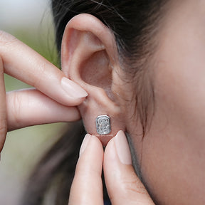 Radiant Cut Lab Grown Diamond Stud Earrings