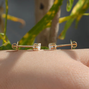 [This lab grown stud earrings made of marquise cut diamond]-[Golden Bird Jewels]