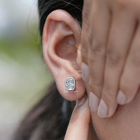 Radiant Cut Lab Grown Diamond Stud Earrings