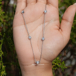 Round Shaped Lab Diamond Yard Necklace