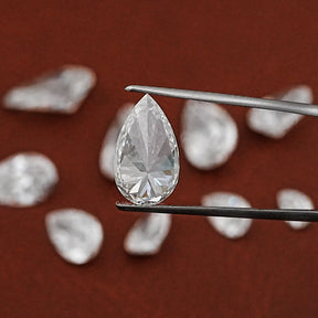 Front View Of Pear Lab Grown Diamond In White