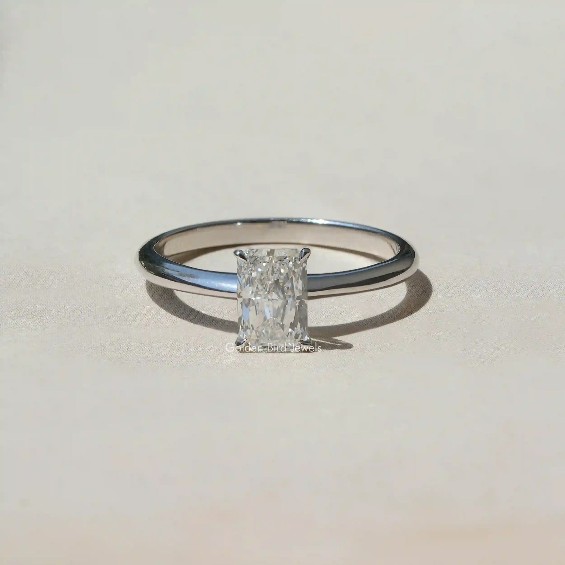 [Lab-Grown radiant cut anniversary band made in 18k white gold]