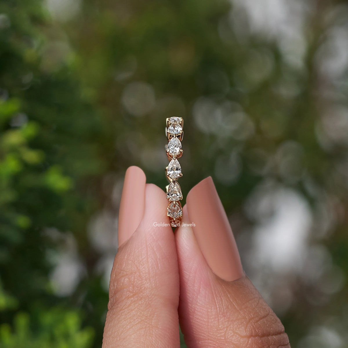 Pear Eternity Band Lab Grown Wedding Band