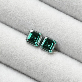 Close view of Moissanite Asscher Cut Loose Stone