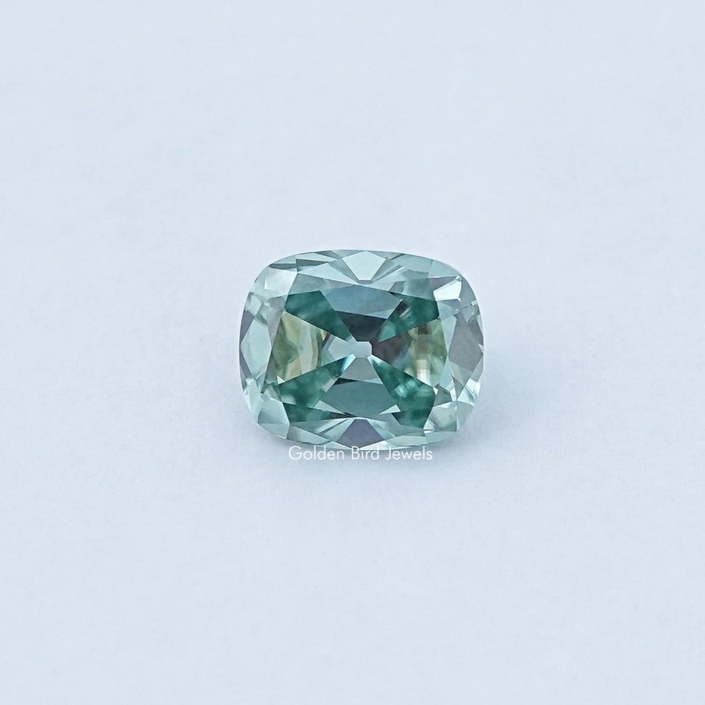 Cushion Cut Loose Moissanite in Blue Color 