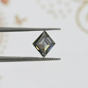 Gray Lozenge Cut Moissanite Stone