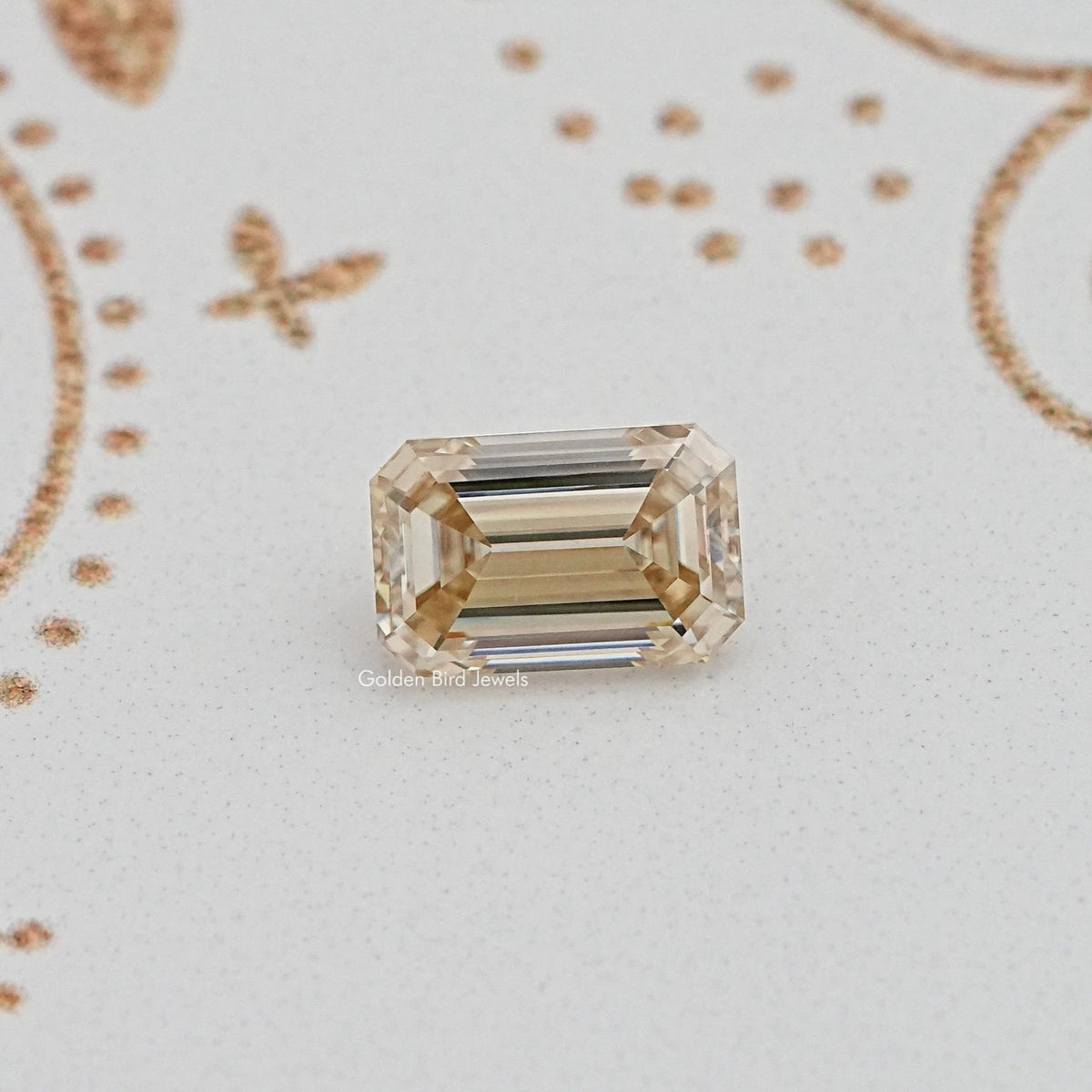 Loose Moissanite Yellow Old Mine Emerald