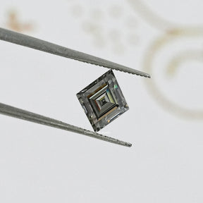 Gray Lozenge Cut Moissanite Stone