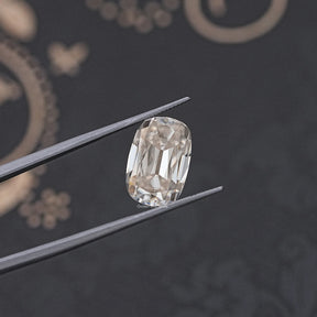 tweezers  View of Cushion Cut Old Mine Style Loose Moissanite Diamond