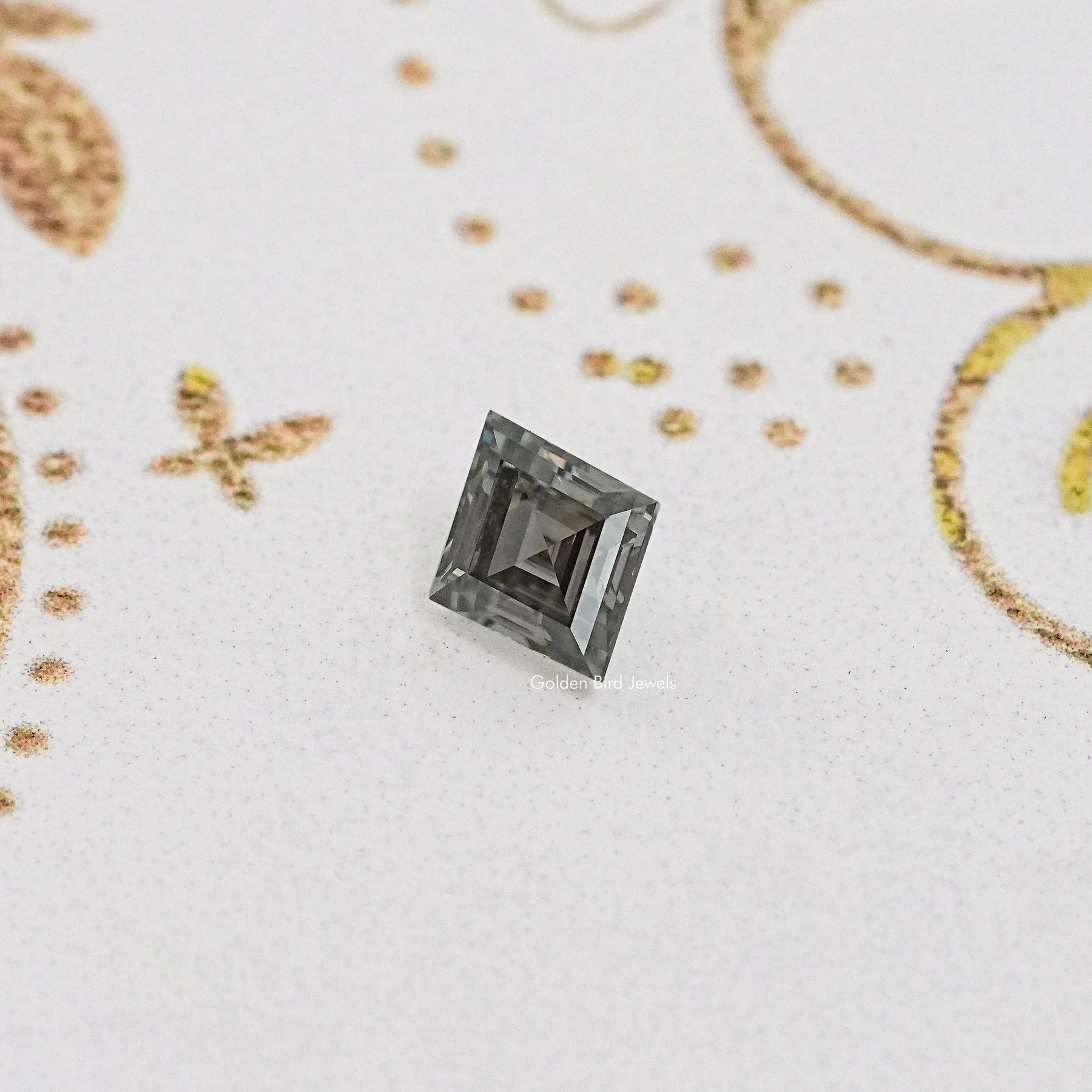 Gray Lozenge Cut Moissanite Stone