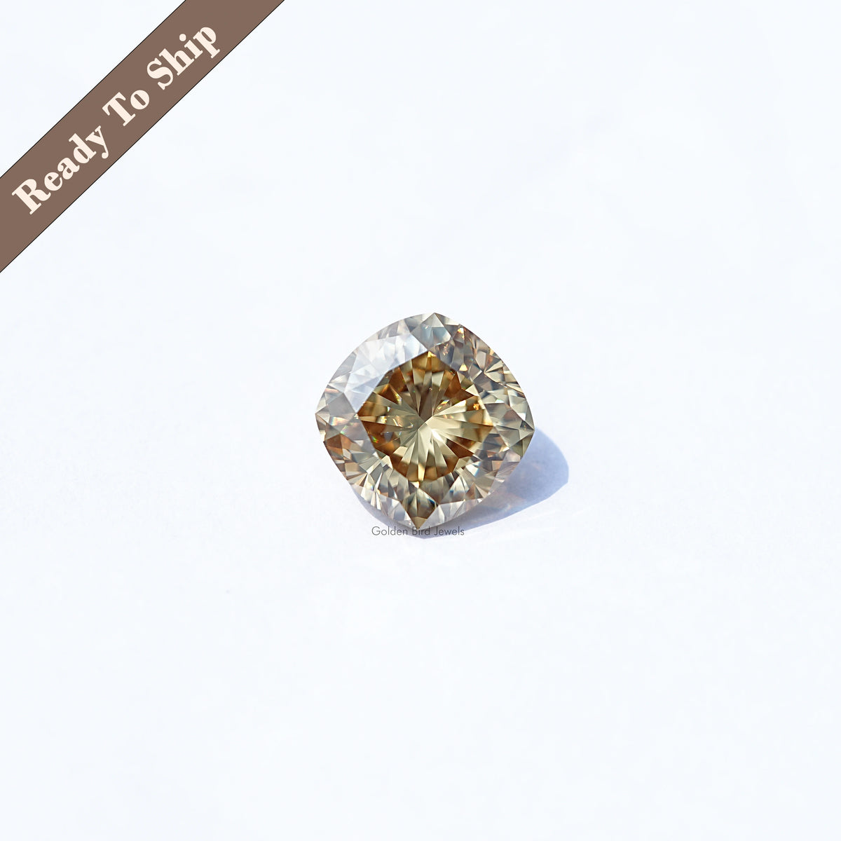 Yellow Cushion Cut Moissanite Loose Stone
