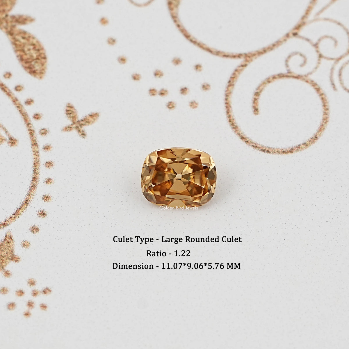 Champagne Old Mine Cushion Cut Loose Moissanite
