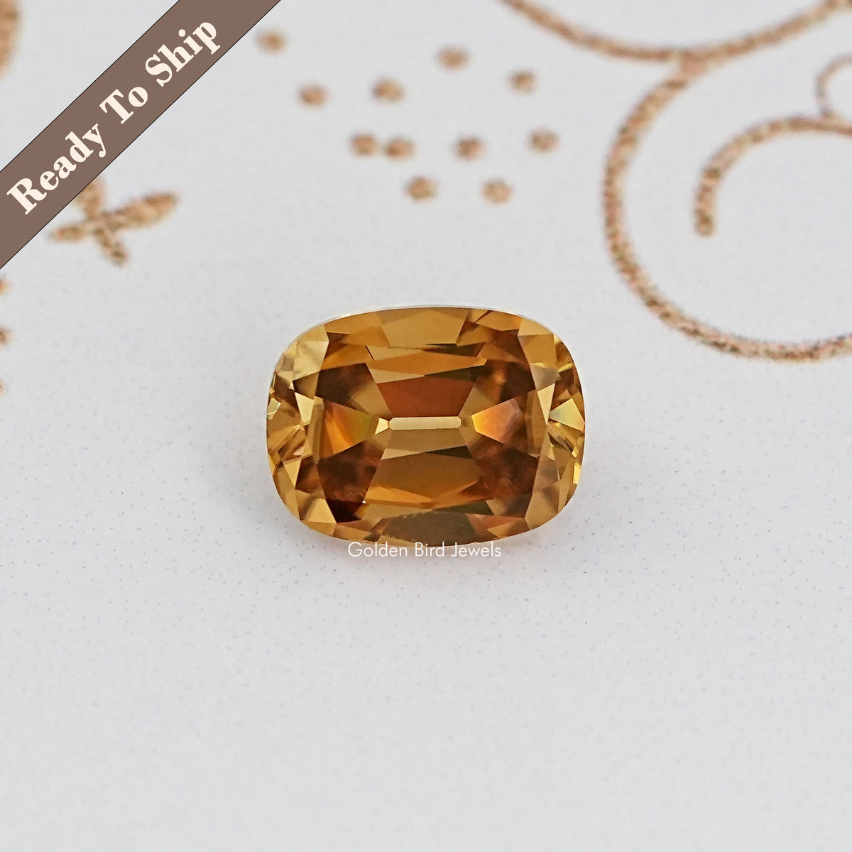 Champagne Old Mine Cut Cushion Loose Moissanite