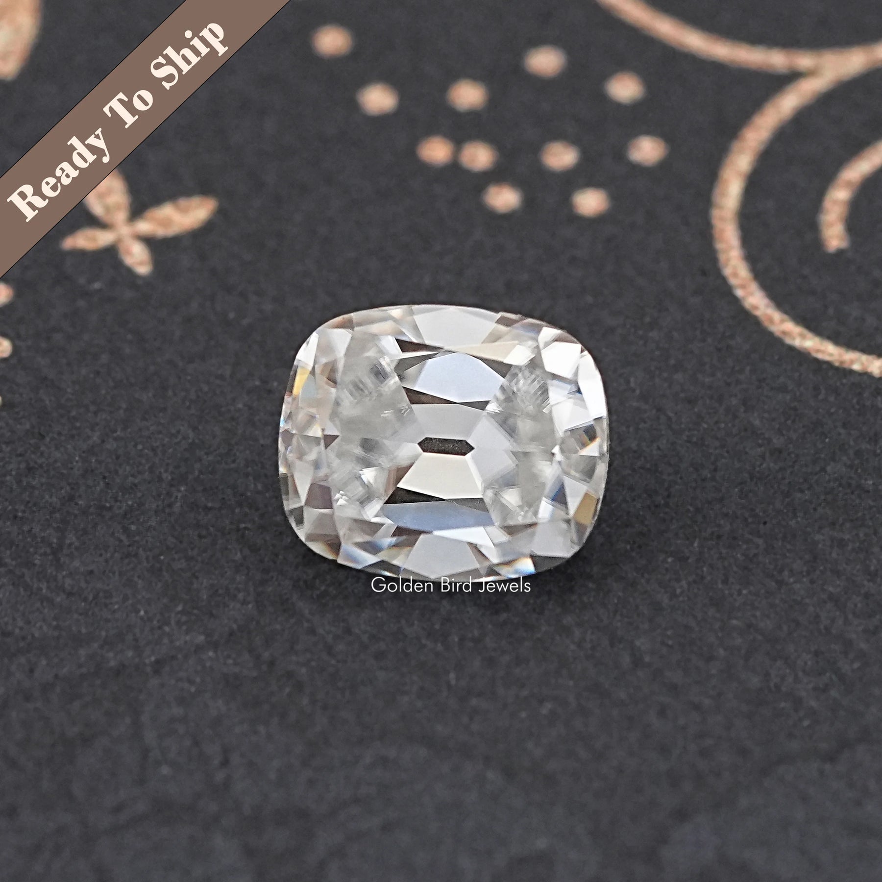 View Of Old Mine Cushion Loose Moissanite Stone	