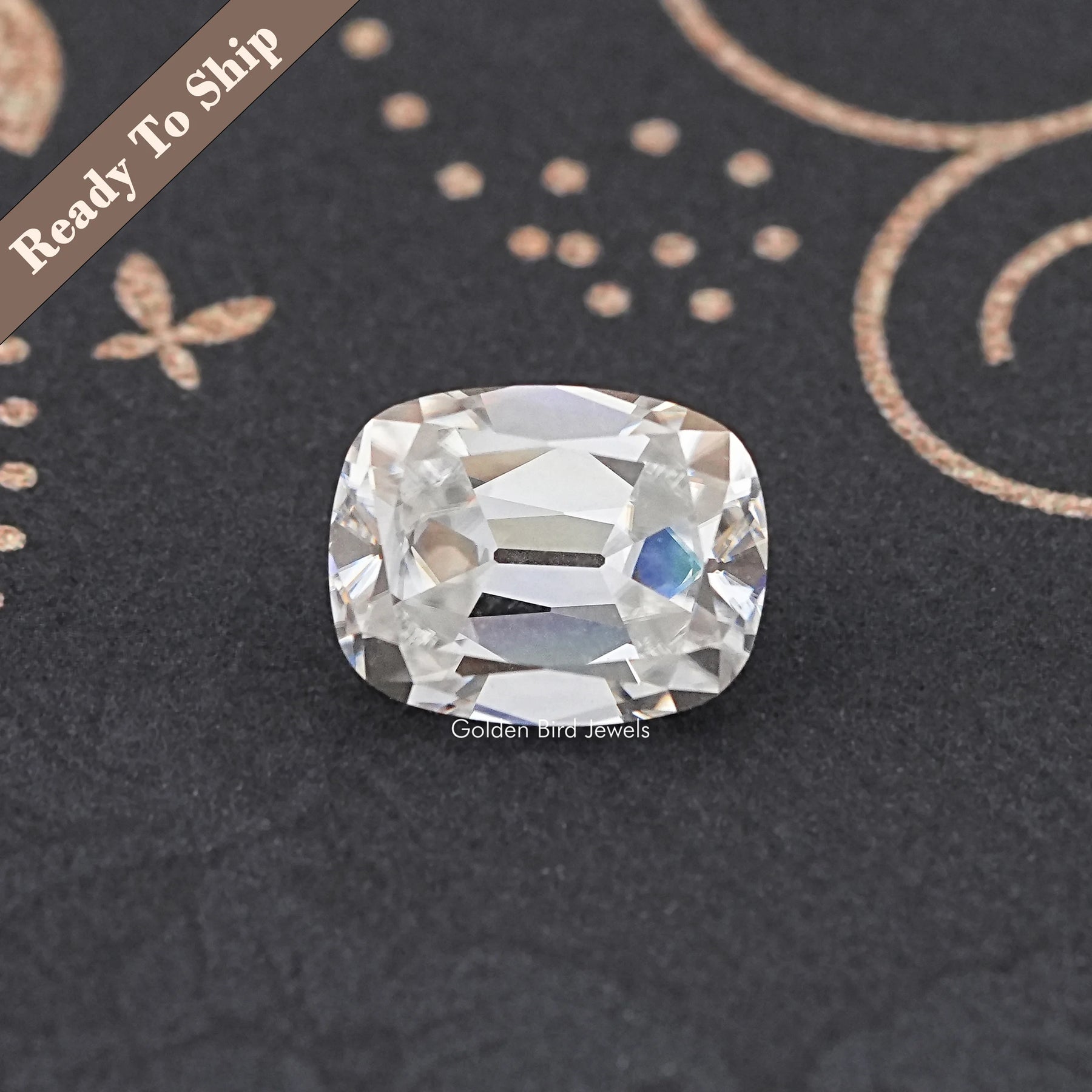 View Of Old Mine Cushion Cut Loose Moissanite Stone