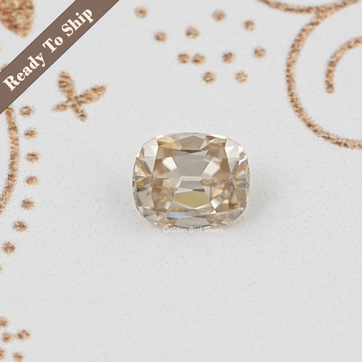 Yellow Old Mine Cushion Cut Loose Moissanite