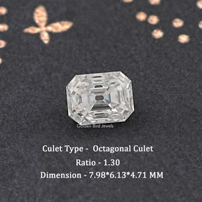 Front View Of Old Mine Emerald Loose Moissanite