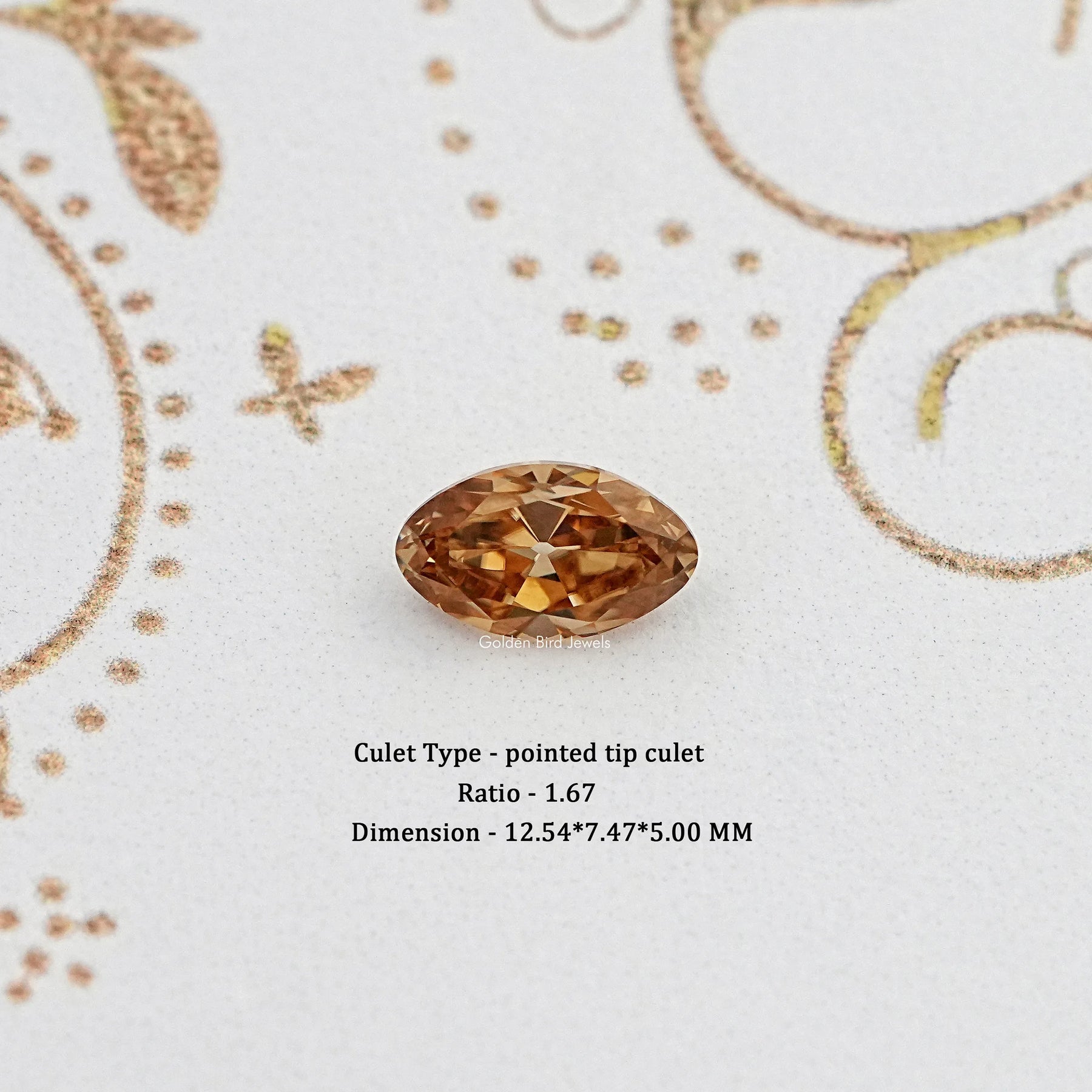 Champagne Old Mine Moval Loose Moissanite