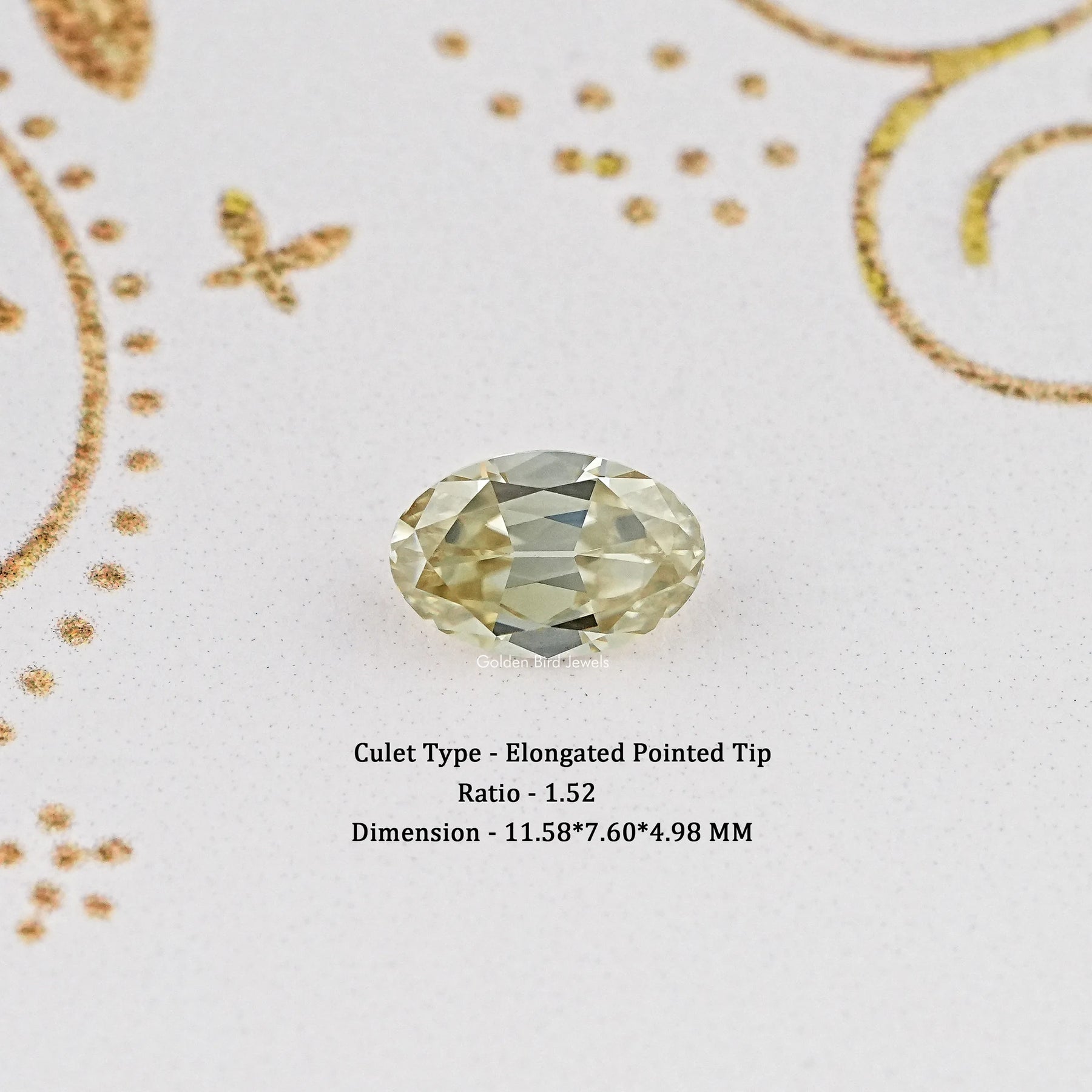 Yellow Old Mine Oval Loose Moissanite