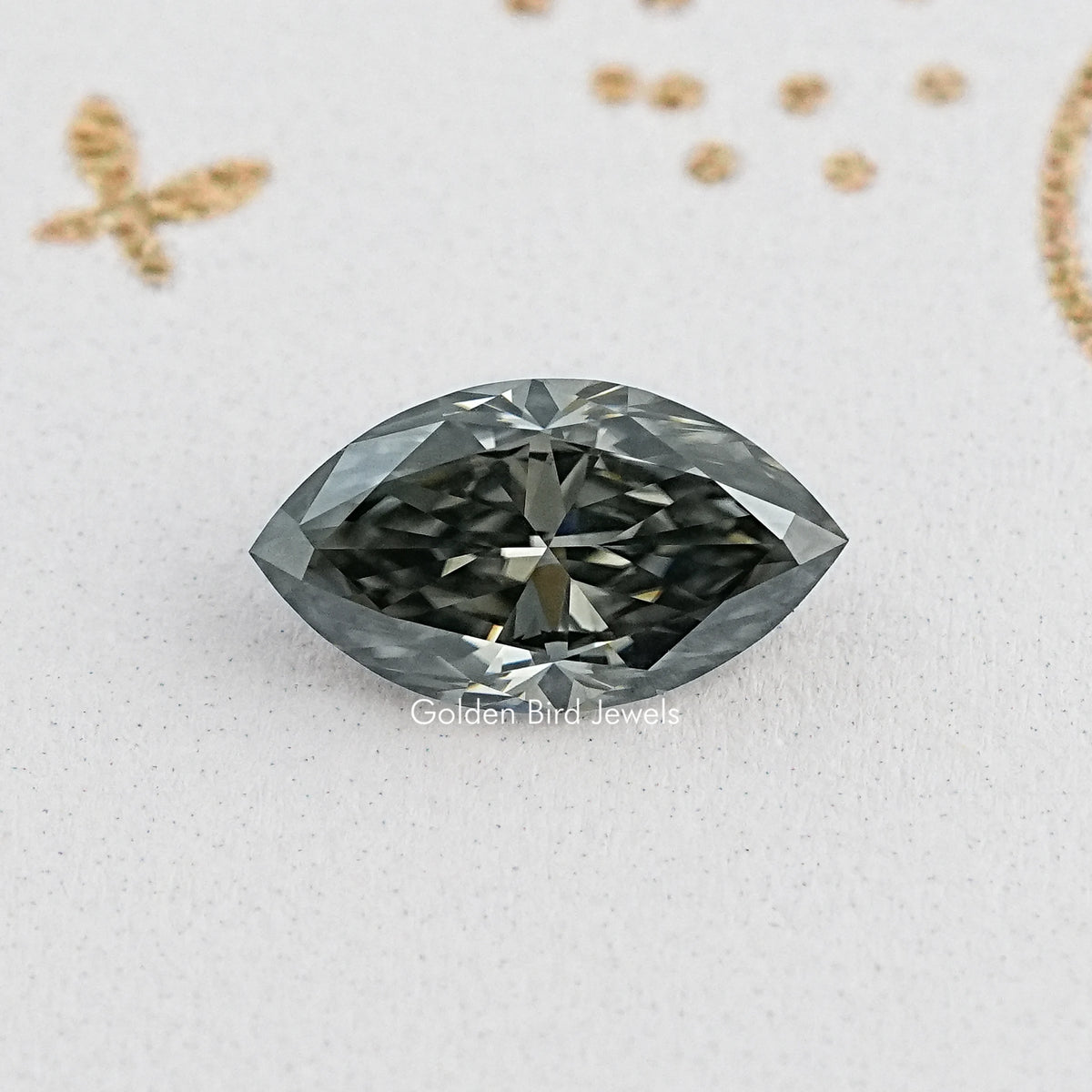 Gray Marquise Cut Moissanite Loose Stone