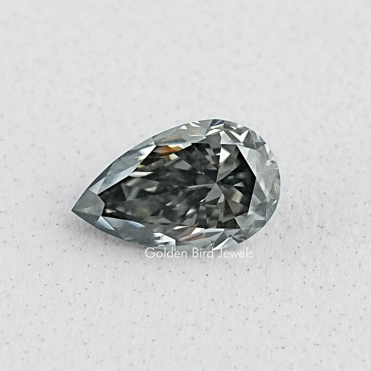 Gray Pear Cut Loose Moissanite Stone