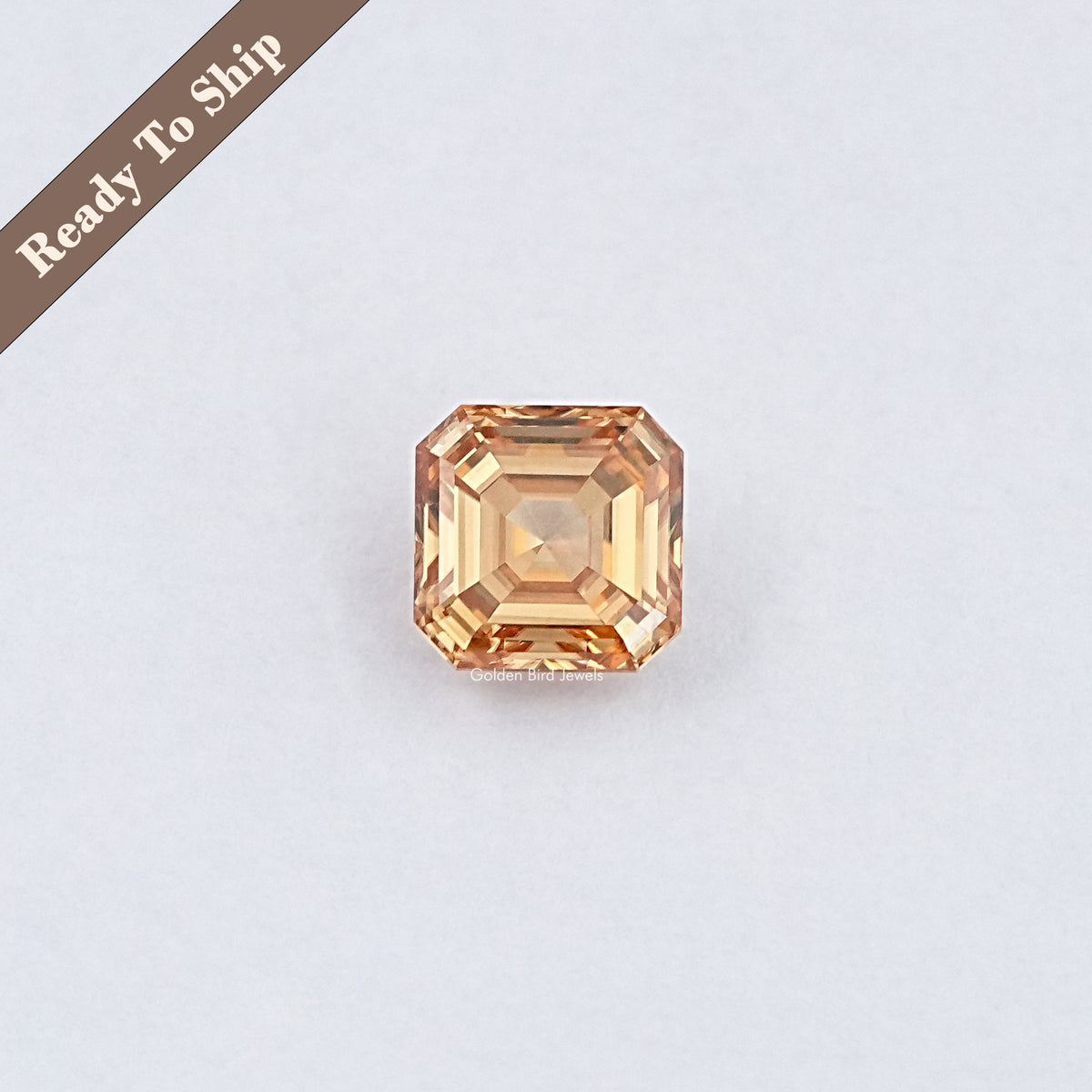 Orange Asscher Moissanite Loose Stone