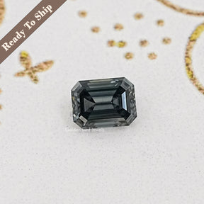 Gray Emerald Cut Loose Moissanite