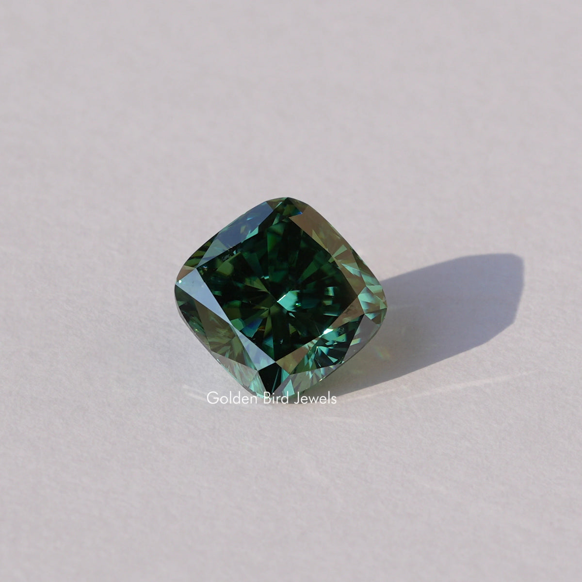 Dark Green Cushion Moissanite Loose Stone