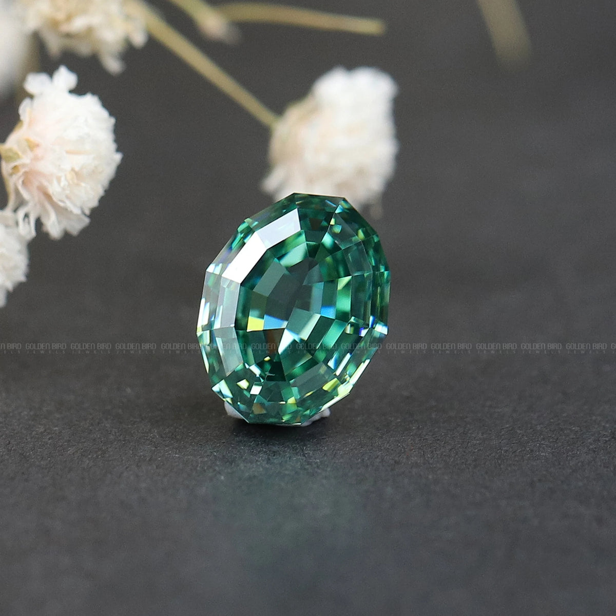 3.05 Carat Step Cut Oval Moissanite Stone