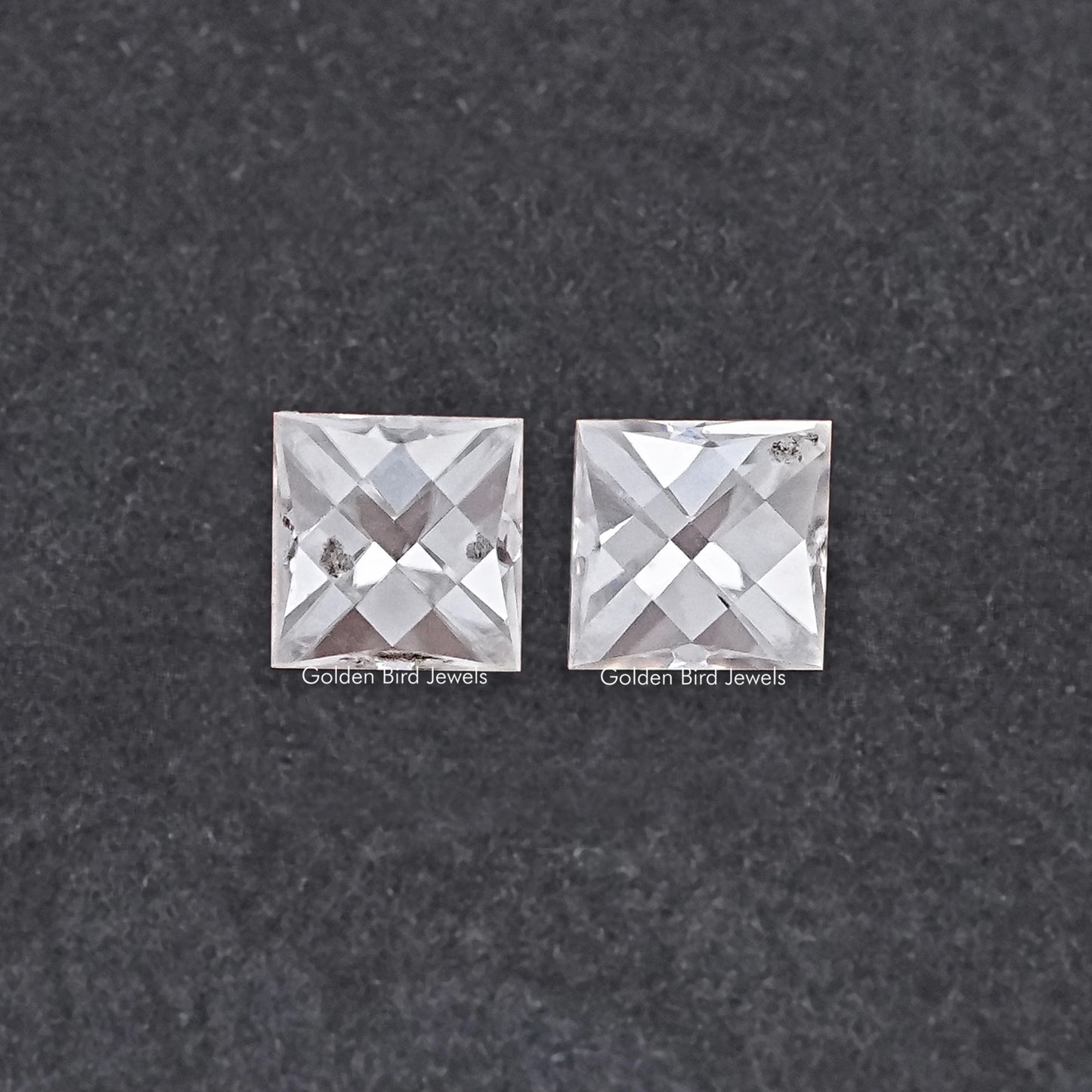 Off White French Cut Loose Moissanite Pair