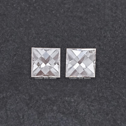 Off White French Cut Loose Moissanite Pair