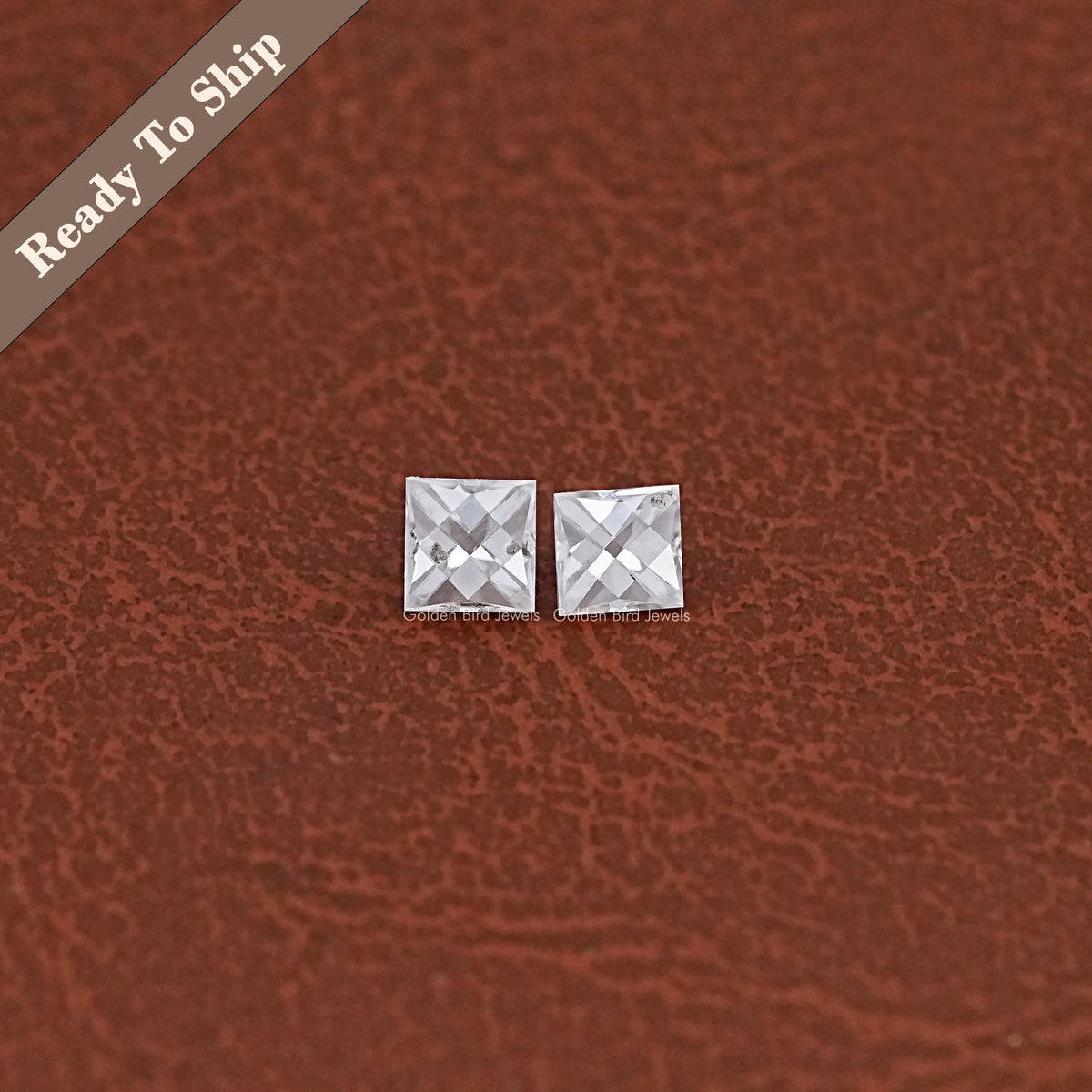 Off White French Cut Loose Moissanite Pair