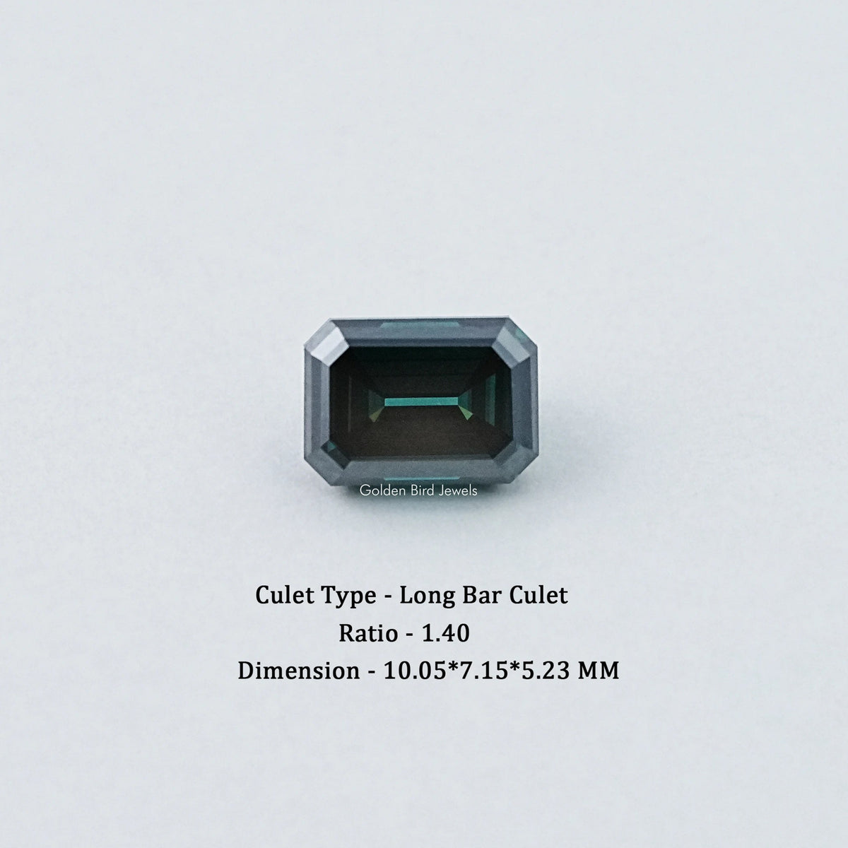 Dark Green Old Mine Emerald Cut Loose Moissanite