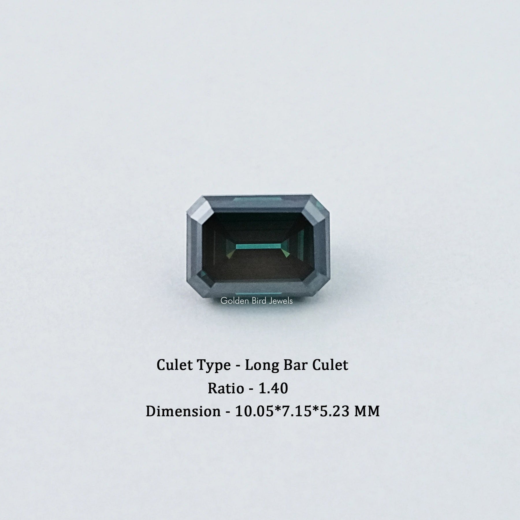 Dark Green Old Mine Emerald Cut Loose Moissanite