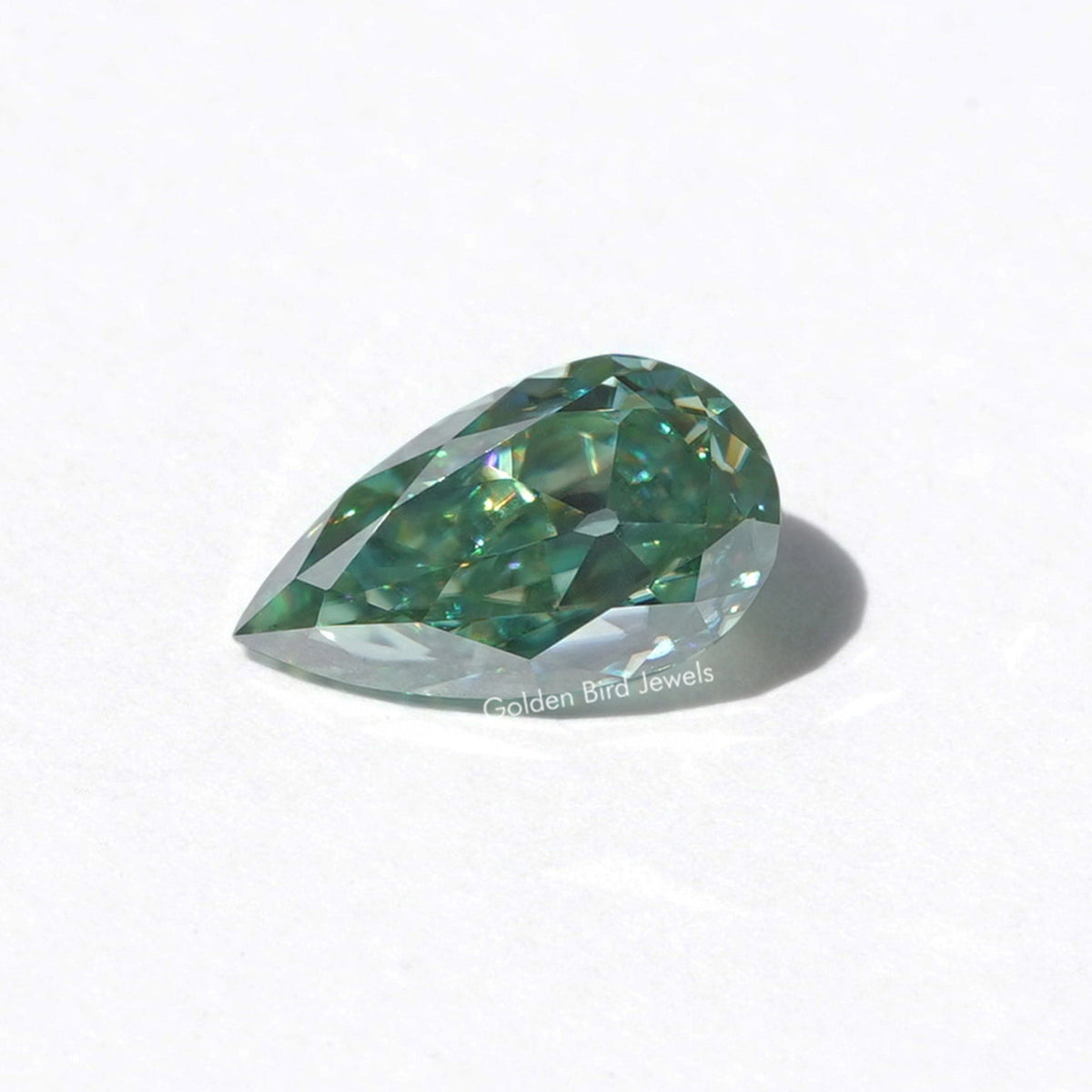 1.90 CT Old Mine Pear Cut Blue Green Moissanite Loose Stone