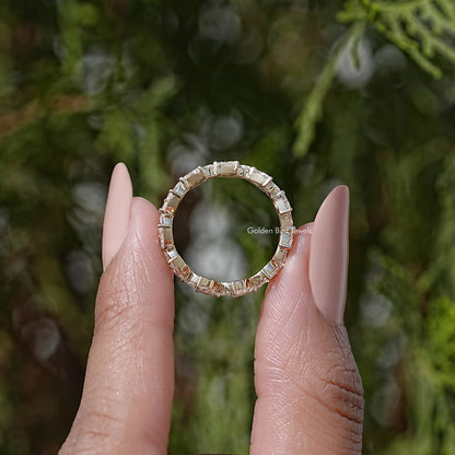 Marquise Lab Diamond Dainty Wedding Band