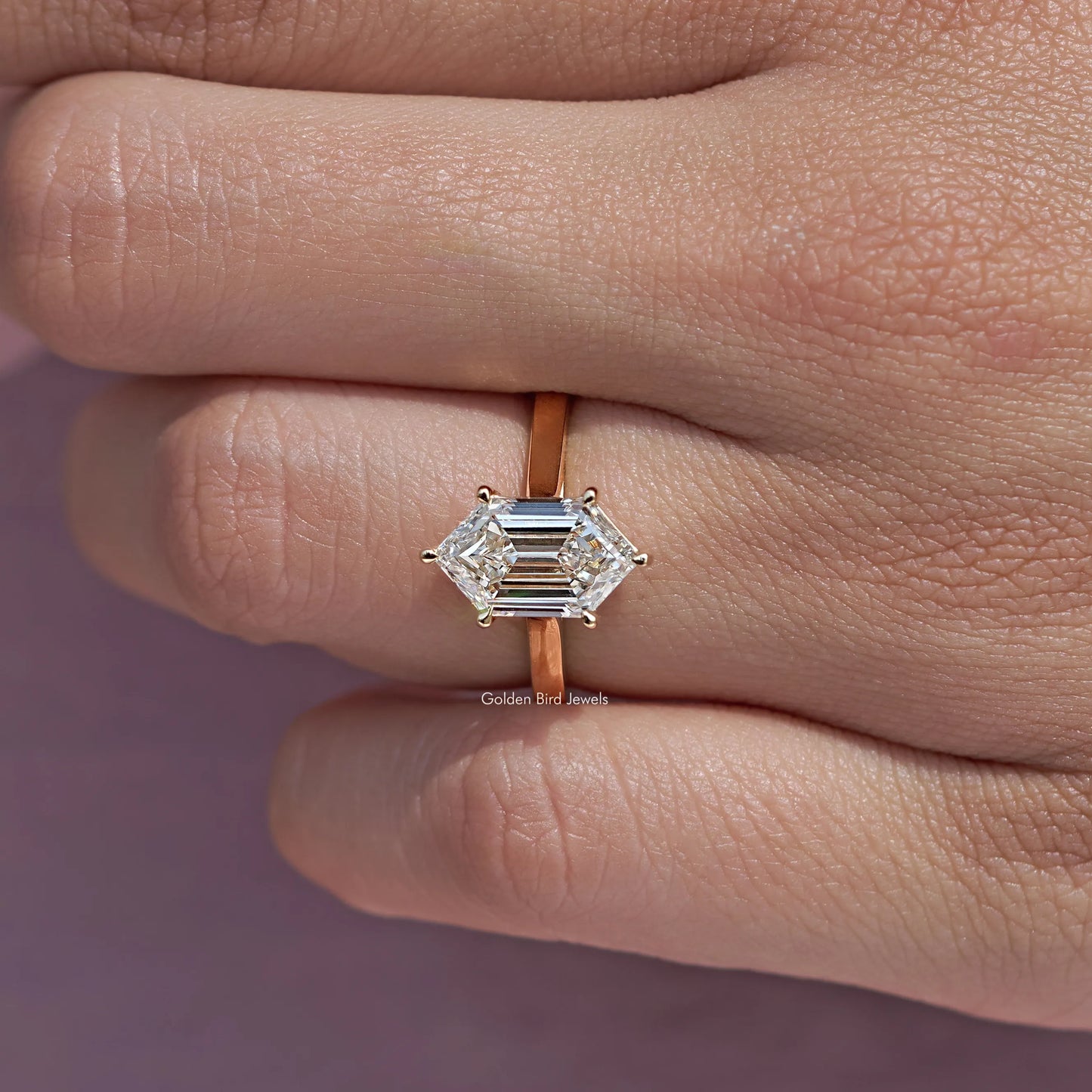 Step Cut Dutch Marquise Lab Diamond Ring